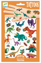 Load image into Gallery viewer, Djeco Dino Club Temporary Tattoos
