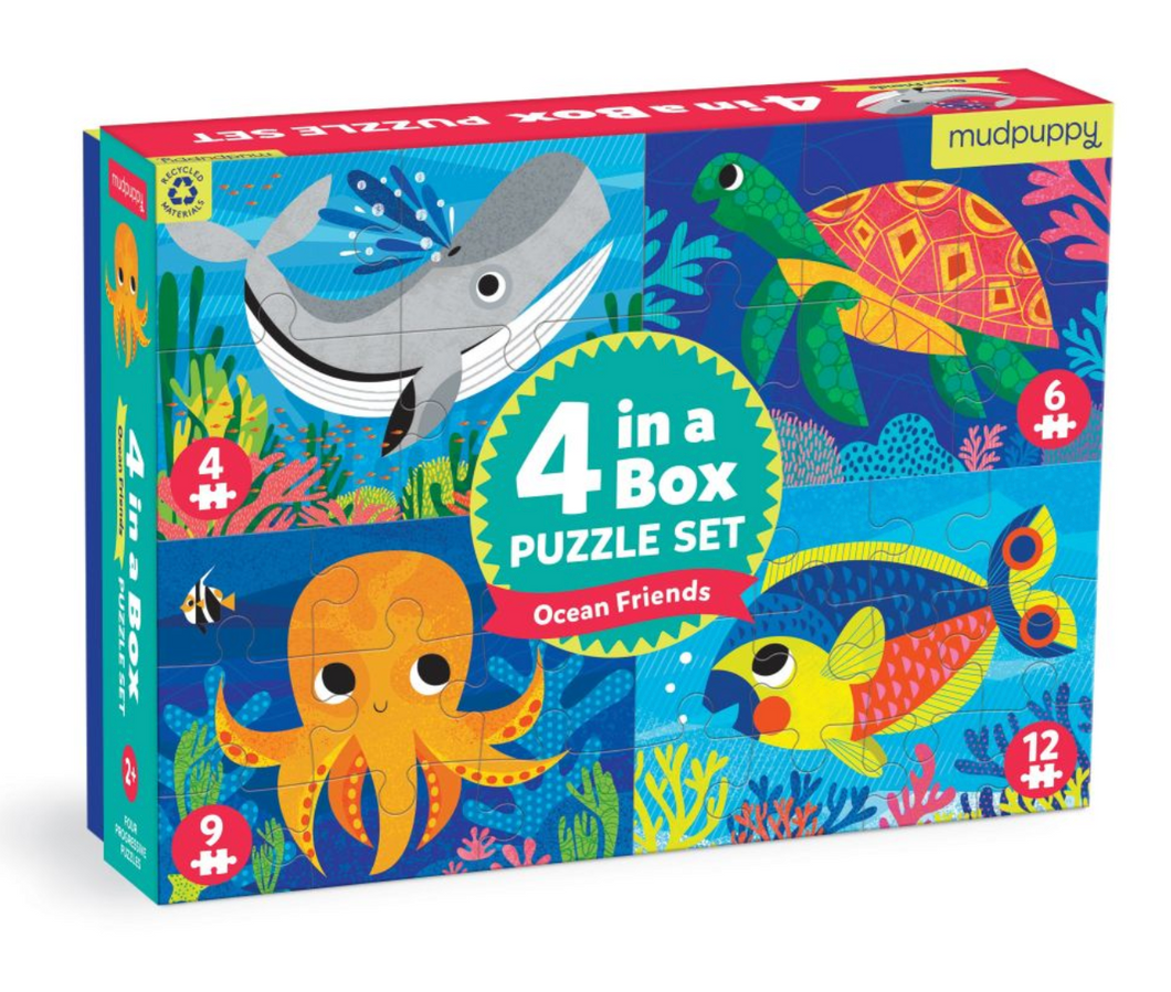 Mudpuppy 4 in a Box Puzzle - Ocean