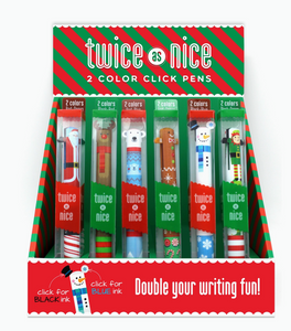 Twice As Nice 2 Colour Click Pen Christmas