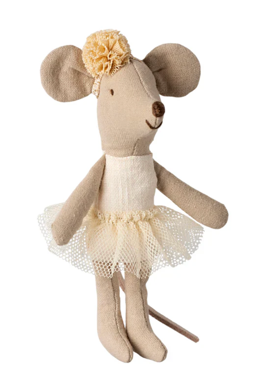 Maileg Ballerina Mouse Little Sister Off White