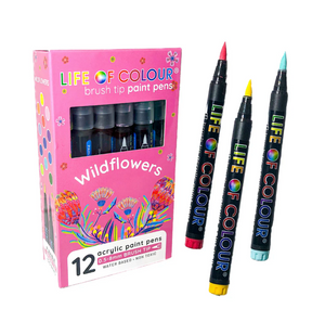 Wildflowers Brush Tip Acrylic Paint Pens Set of 12