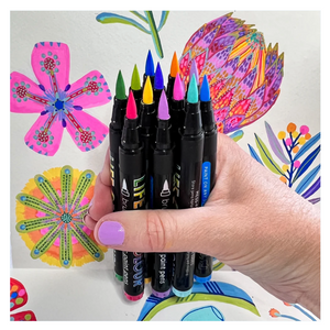 Wildflowers Brush Tip Acrylic Paint Pens Set of 12