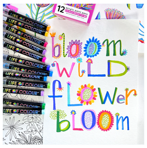 Wildflowers Brush Tip Acrylic Paint Pens Set of 12