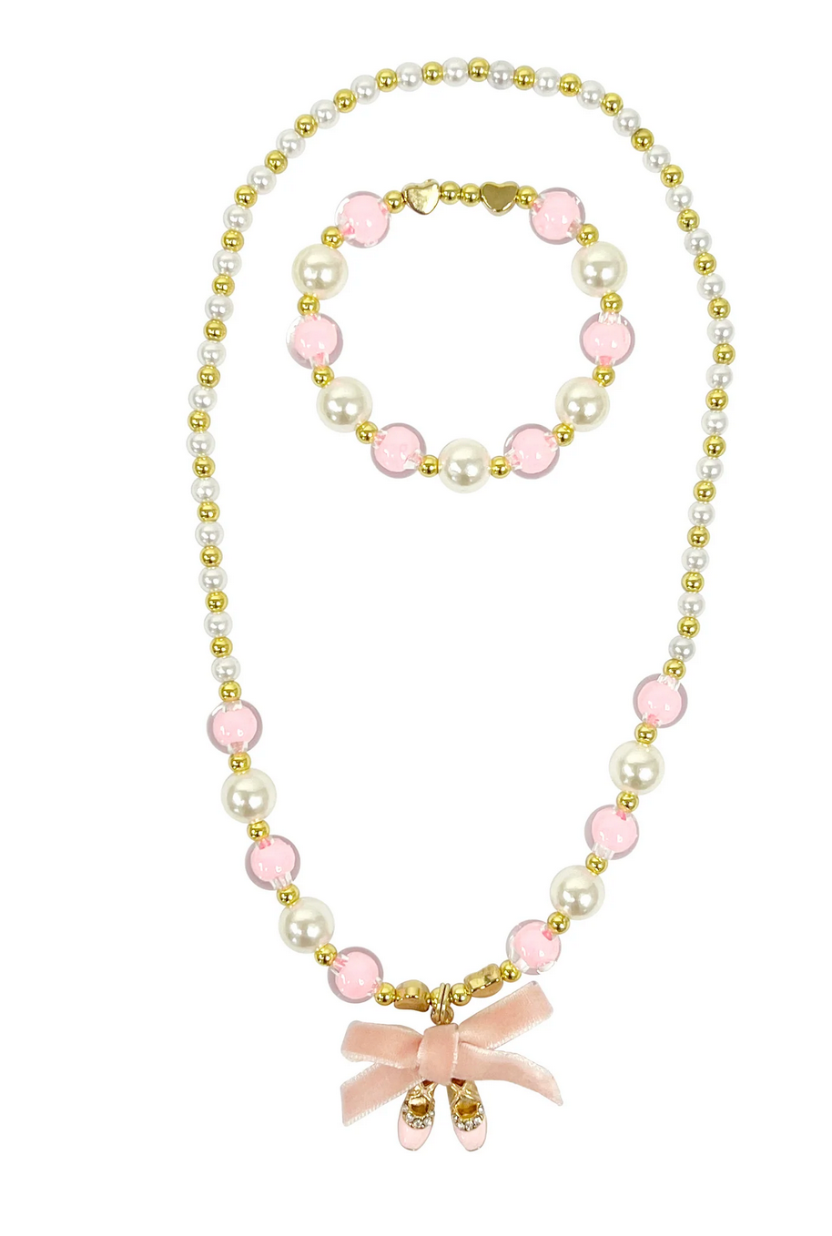 Pink Poppy Ballerina Necklace & Bracelet Set