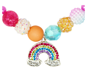 Pink Poppy Rainbow Necklace & Bracelet Set