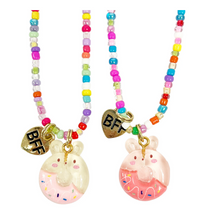 Load image into Gallery viewer, Pink Poppy BFF Donut Necklace Set
