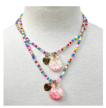 Load image into Gallery viewer, Pink Poppy BFF Donut Necklace Set
