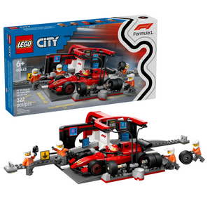 Lego City F1 Pit Stop & Pit Crew with Ferrari Car 60443