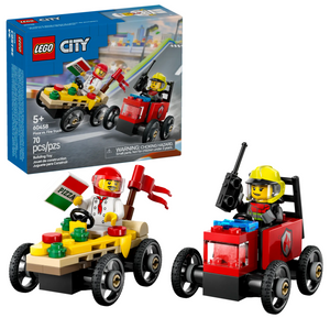 Lego City Pizza vs Fire Truck Race Car Pack 60458