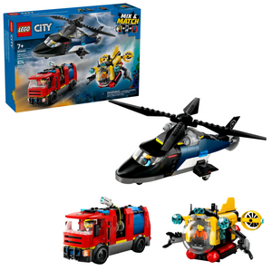 Lego City Helicopter, Fire Truck & Submarine Remix 60462