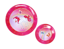 Load image into Gallery viewer, Pink Poppy Unicorn Butterfly 14 Piece Tin Tea Set
