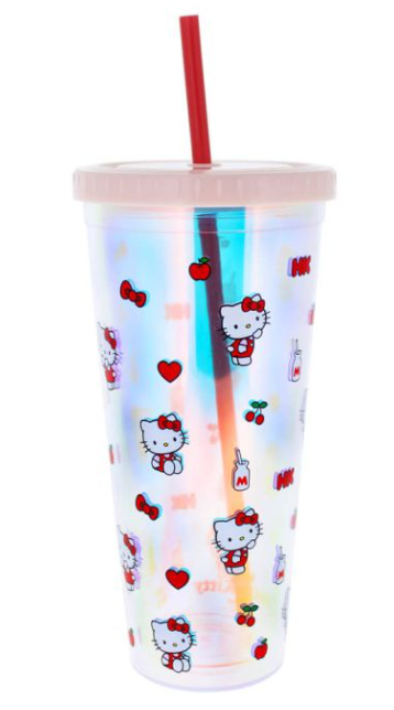 Hello Kitty Pretty in Pink Water Beaker and Straw