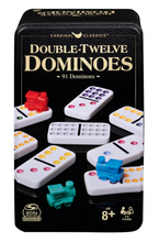 Load image into Gallery viewer, Double 12 Dominoes in Tin
