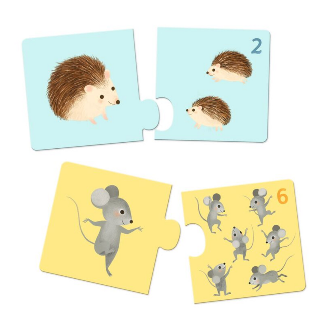 Djeco Duo Puzzle Baby Animals 12 Matching Pairs