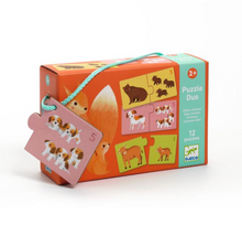 Load image into Gallery viewer, Djeco Duo Puzzle Baby Animals 12 Matching Pairs
