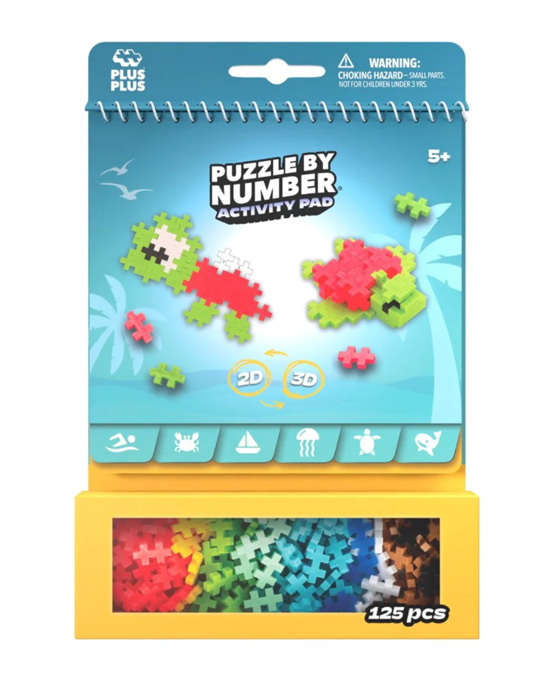 Plus-Plus Puzzle By Numbers Activity Pad Ocean 125pcs