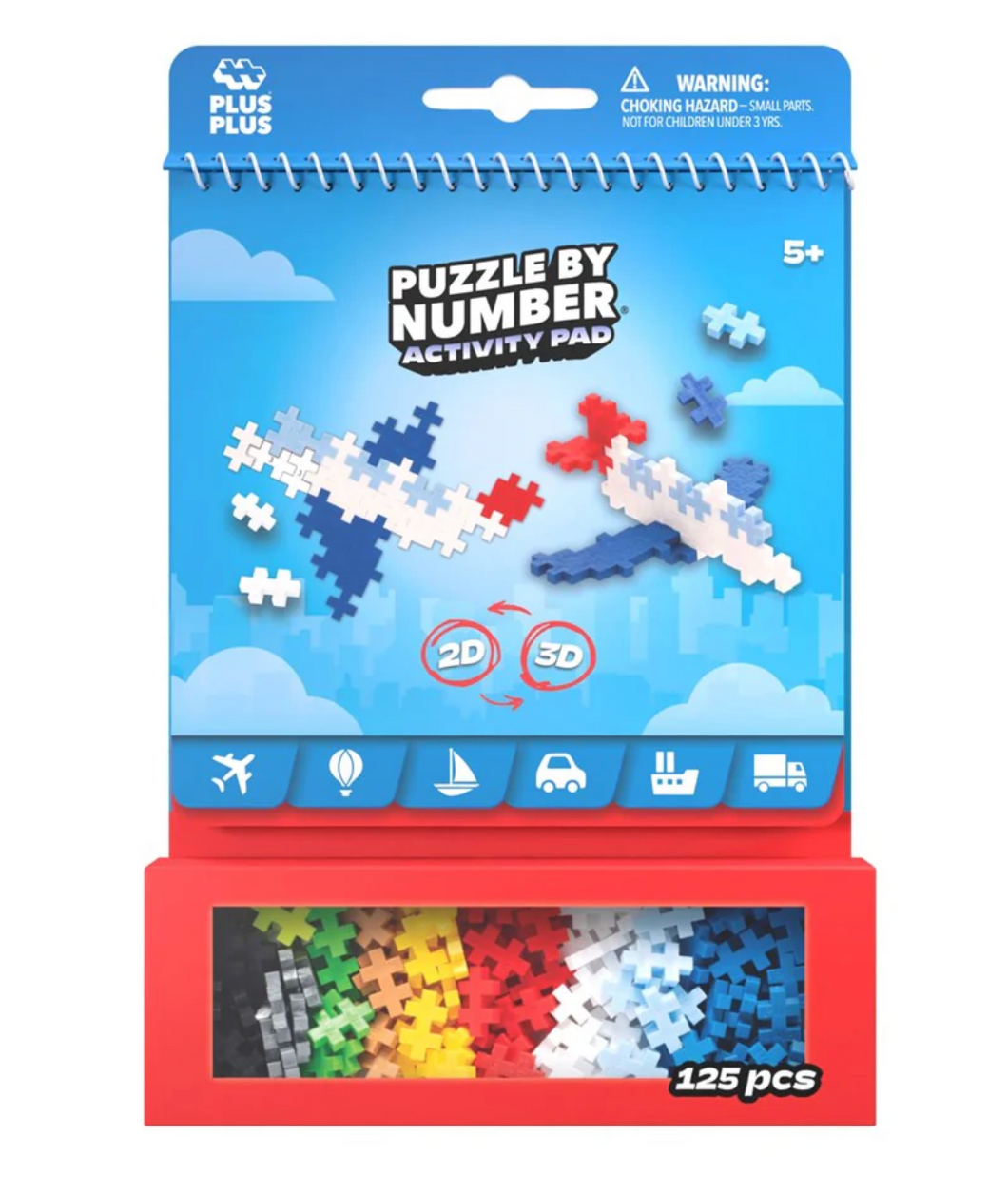 Plus-Plus Puzzle By Numbers Activity Pad Transportation 125pcs