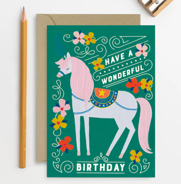 Circus Horse Birthday Card