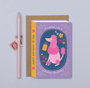 Fairytale Poodle Book Birthday Card