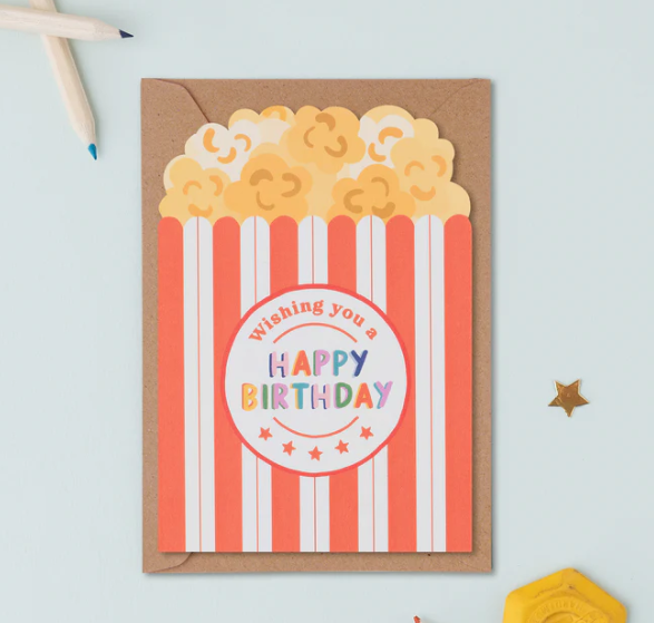 Popcorn Birthday Card