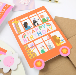 Double Decker Bus Birthday Card