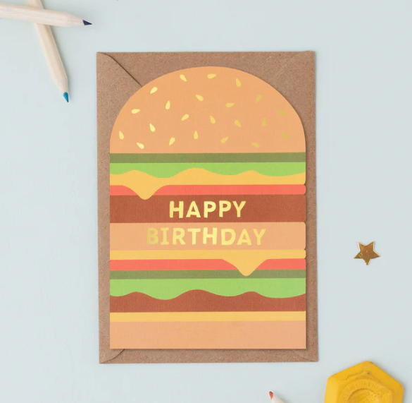 Cheese Burger Birthday Card