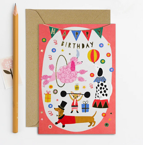 Circus Dog Birthday Card