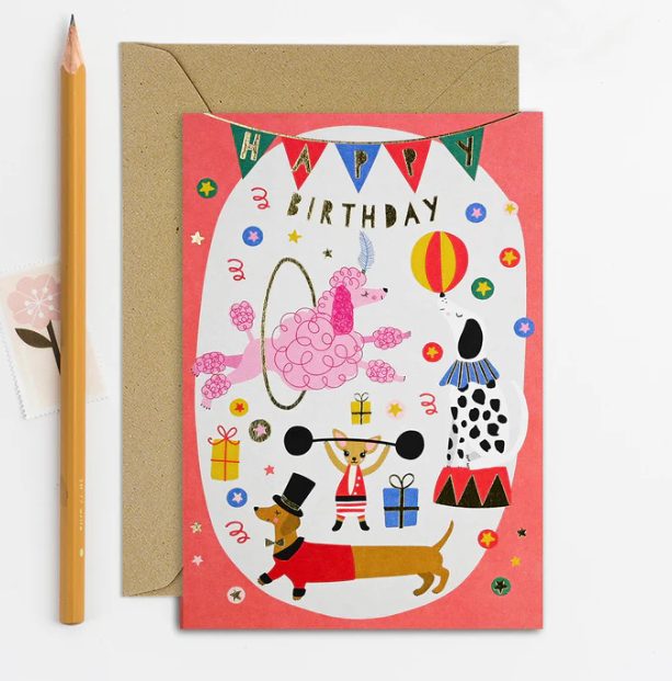 Circus Dog Birthday Card