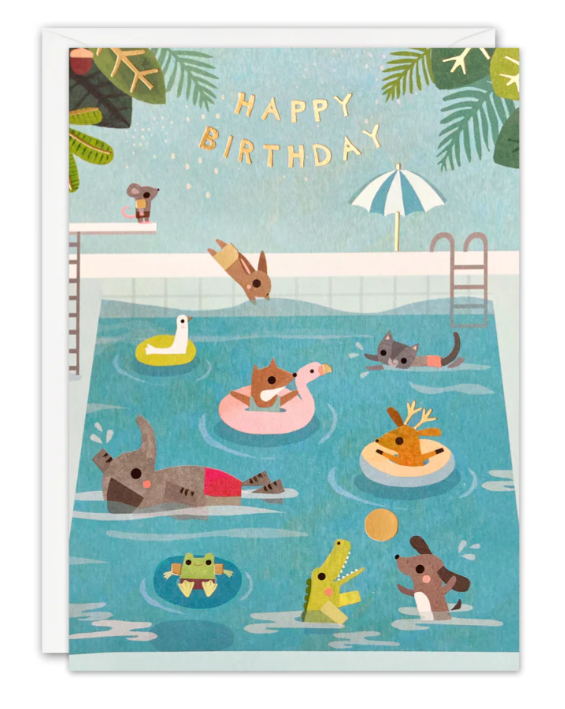 Swimming Party Birthday Card - James Ellis