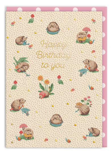 Hedgehogs Birthday Card - Kath Kidston