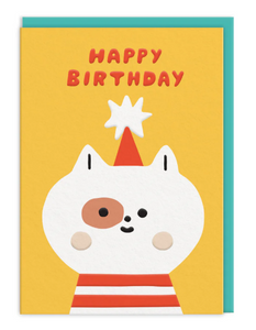 Cat with Party Hat Birthday Card - Suzy Ultman
