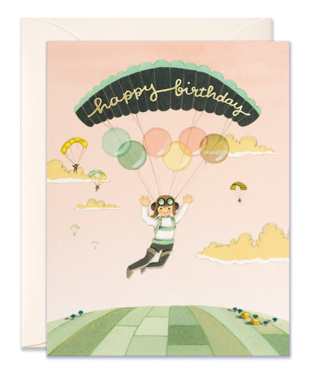 Paraglider Happy Birthday Card