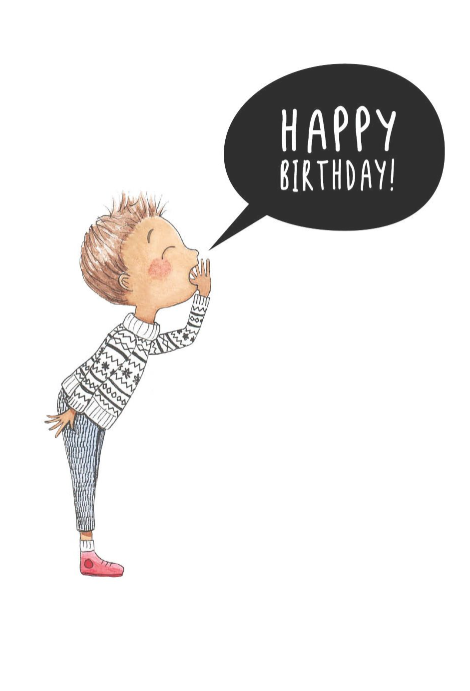 Shouting Happy Birthday Card - Tania McCartney