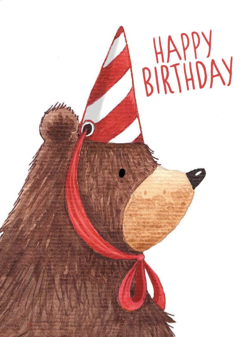Party Bear Birthday Card - Tania McCartney