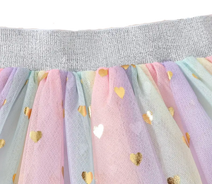 Pastel Tutu with Gold Love Hearts