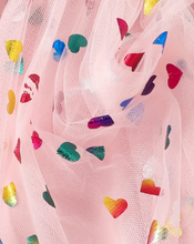 Load image into Gallery viewer, Pastel Pink Tutu with Rainbow Hearts
