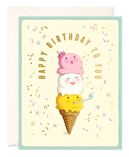 Singing Ice Cream Birthday Card