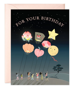 Kite Parade Under the Stars Birthday Card