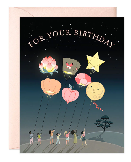 Kite Parade Under the Stars Birthday Card
