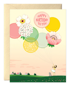 Floral Balloon Birthday Card