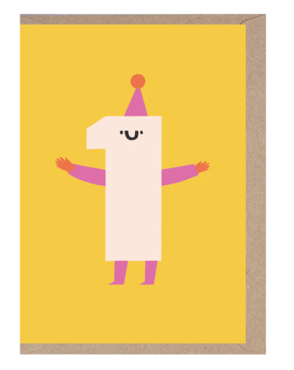 Cute Character Number One Card