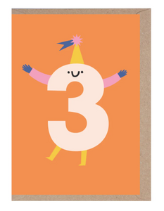 Cute Character Number Three Card
