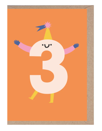 Cute Character Number Three Card