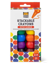 Load image into Gallery viewer, Tiger Tribe Stackable Crayons Retro Rainbow
