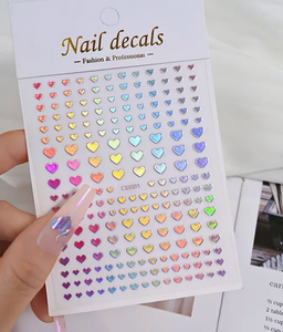 Holographic Heart Nail Stickers