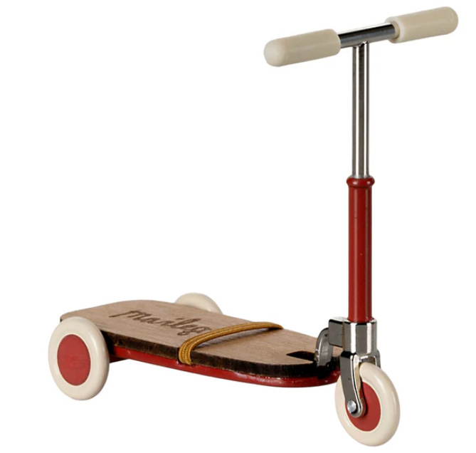 Maileg Kick Board Scooter Mouse Red