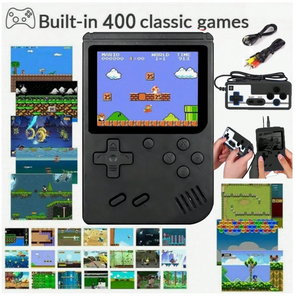 Portable Game Console with 400 Games and Two Controllers