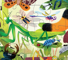 Load image into Gallery viewer, Crocodile Creek Backyard Bugs Holographic Puzzle 50 Pieces
