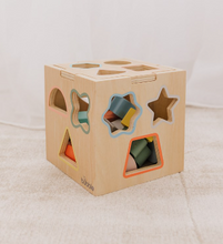 Load image into Gallery viewer, Bubble Wooden Shape Sorting Cube
