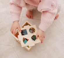 Load image into Gallery viewer, Bubble Wooden Shape Sorting Cube
